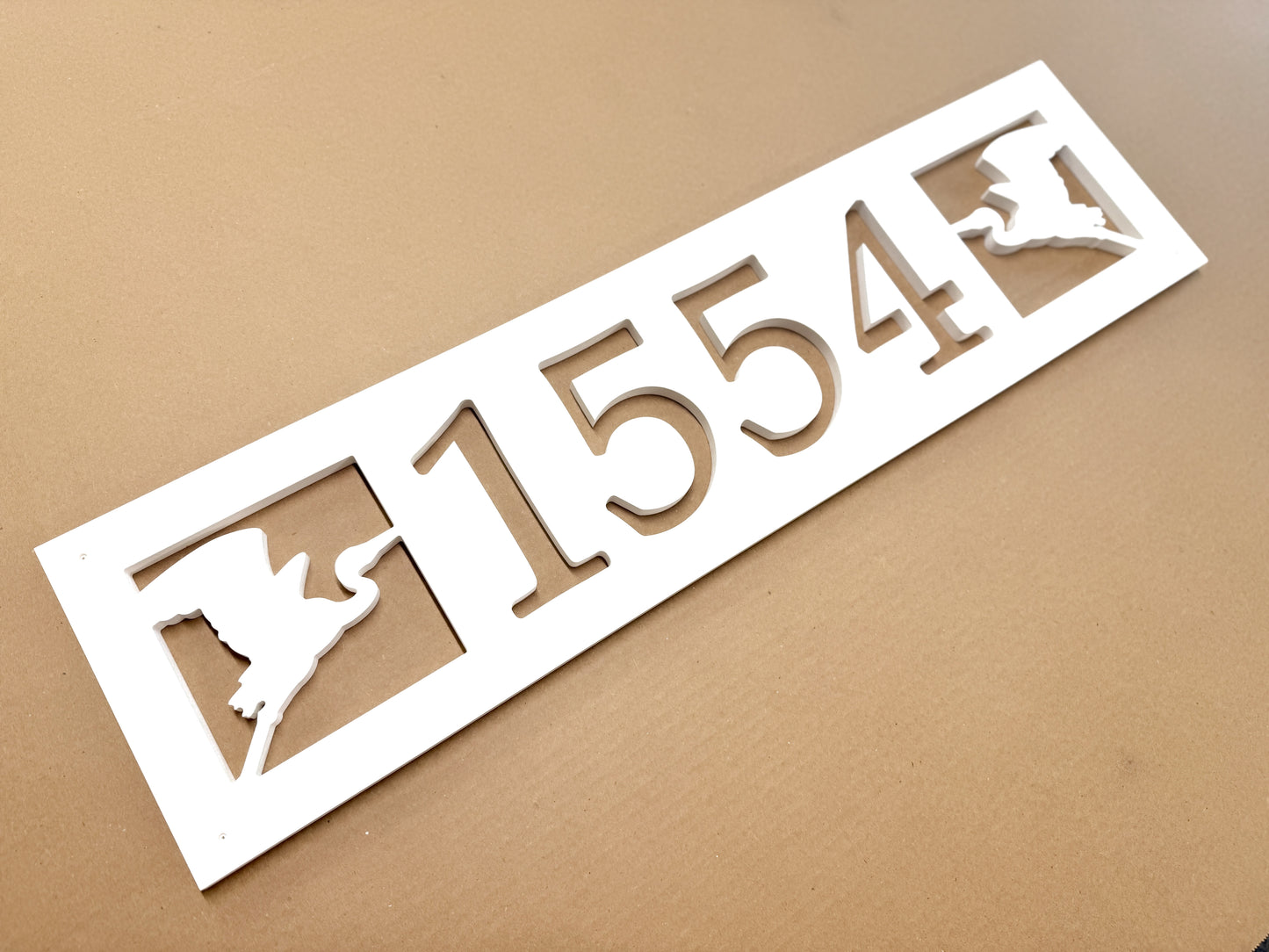 Weatherproof Double Egret Heron Bird Address Sign for Coastal Beach House Lake House or River Home, Custom House Numbers for Outdoor Home Decor, Housewarming Gift for New Homeowner