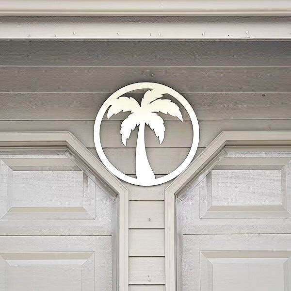 Weatherproof Tropical Palm Tree Large Outdoor Wall Art Sign for Beach House or Coastal Home Decor