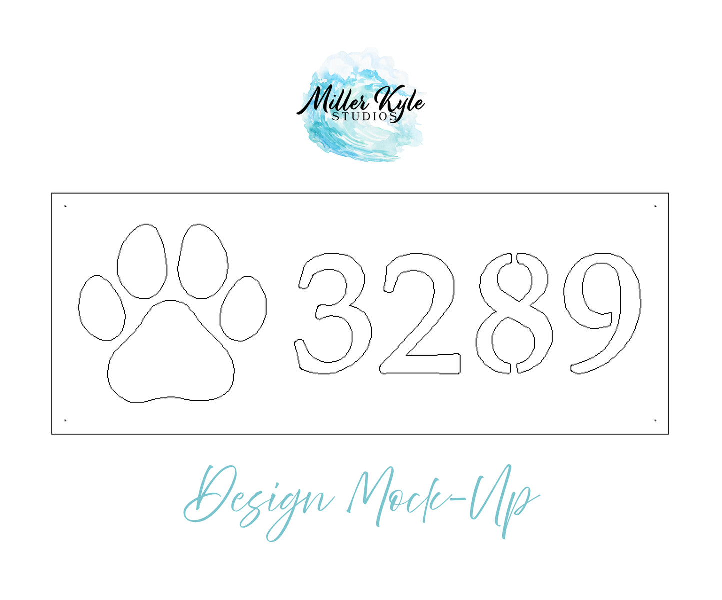 Weatherproof Dog Paw Address Sign, Exterior House Numbers with Dog Paw, Cute Dog Decor Address Plaque