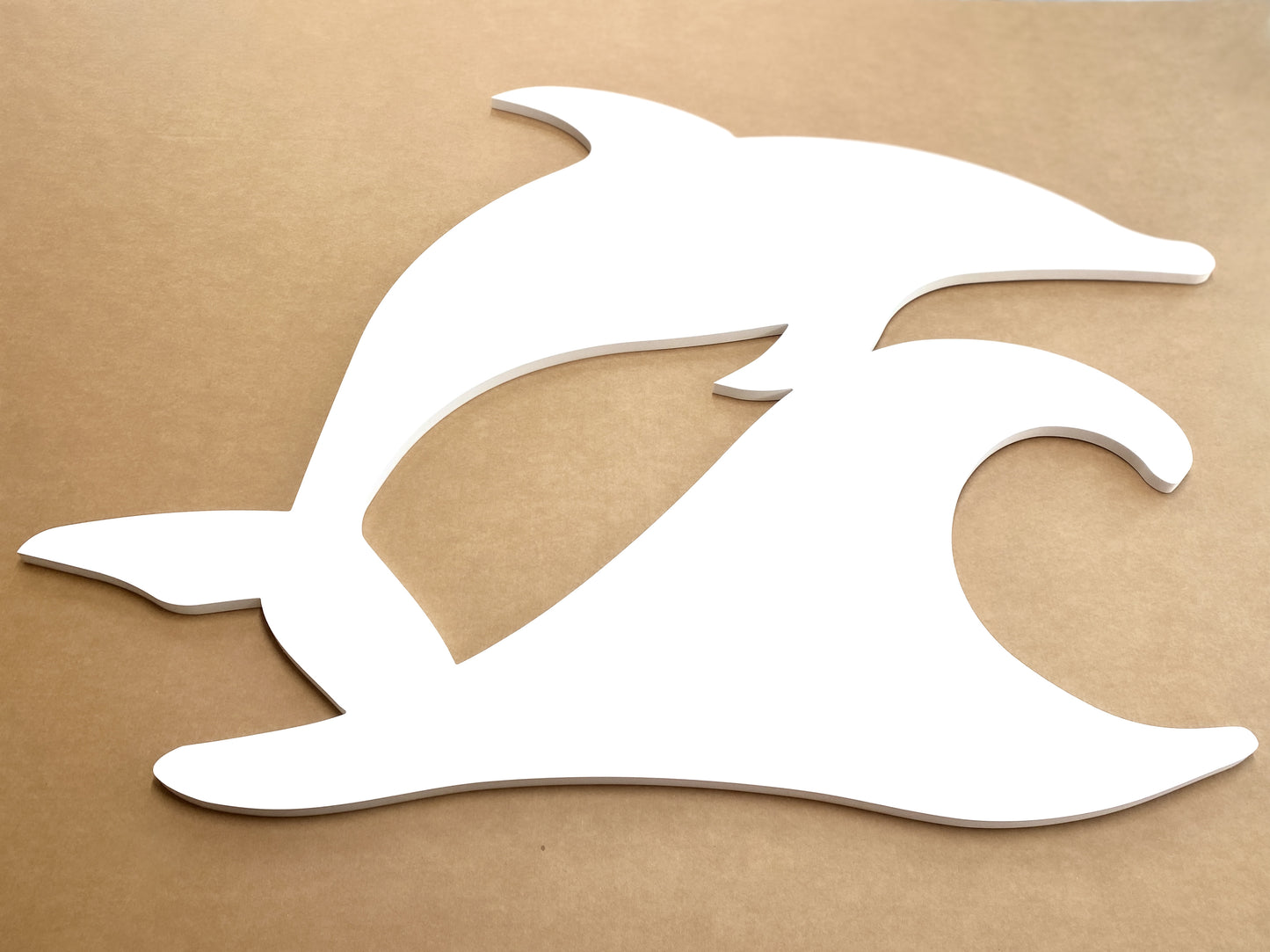 Outdoor Dolphin Jumping Wave Wall Art Sign – Weatherproof Coastal Beach House Nautical Decor