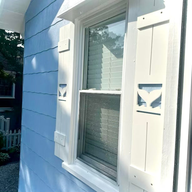 Weatherproof Whale Tail Window Shutters – Custom Beach House & Coastal Home Exterior Nautical Shutters (Sold Individually)