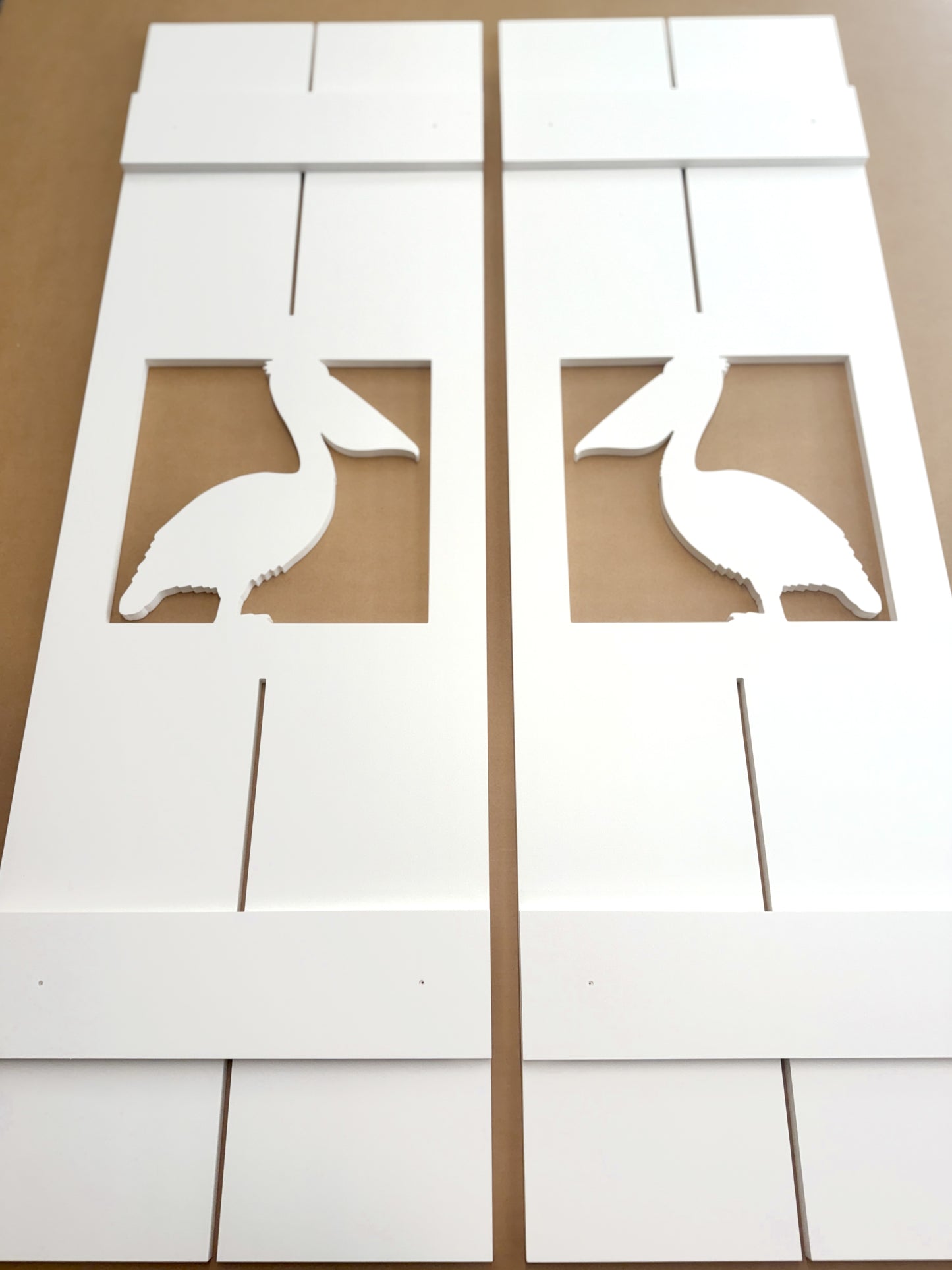 Weatherproof Pelican Bird Window Shutters for Outdoor Beach House or Coastal Home Decor (Standard Shutter Size)