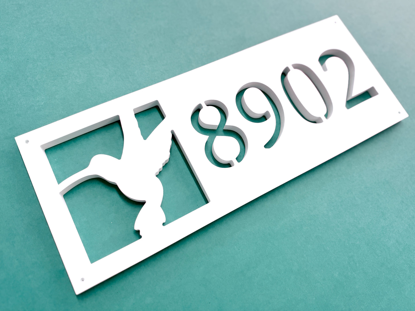 Weatherproof Hummingbird Address Sign, House Numbers for Lake House, River Home, Mountain Cabin or Coastal Home, Exterior Bird Home Decor