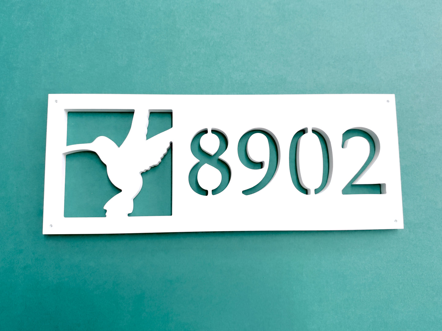 Weatherproof Hummingbird Address Sign, House Numbers for Lake House, River Home, Mountain Cabin or Coastal Home, Exterior Bird Home Decor
