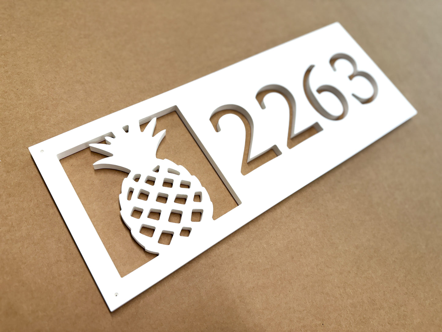 Weatherproof Pineapple Address Sign for Beach House, House Numbers for Outdoor Coastal Home Decor