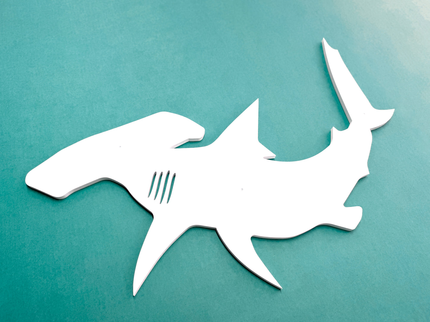 Large Weatherproof Hammerhead Shark Outdoor Wall Art Sign, Beach House Coastal Home Nautical Exterior Decor