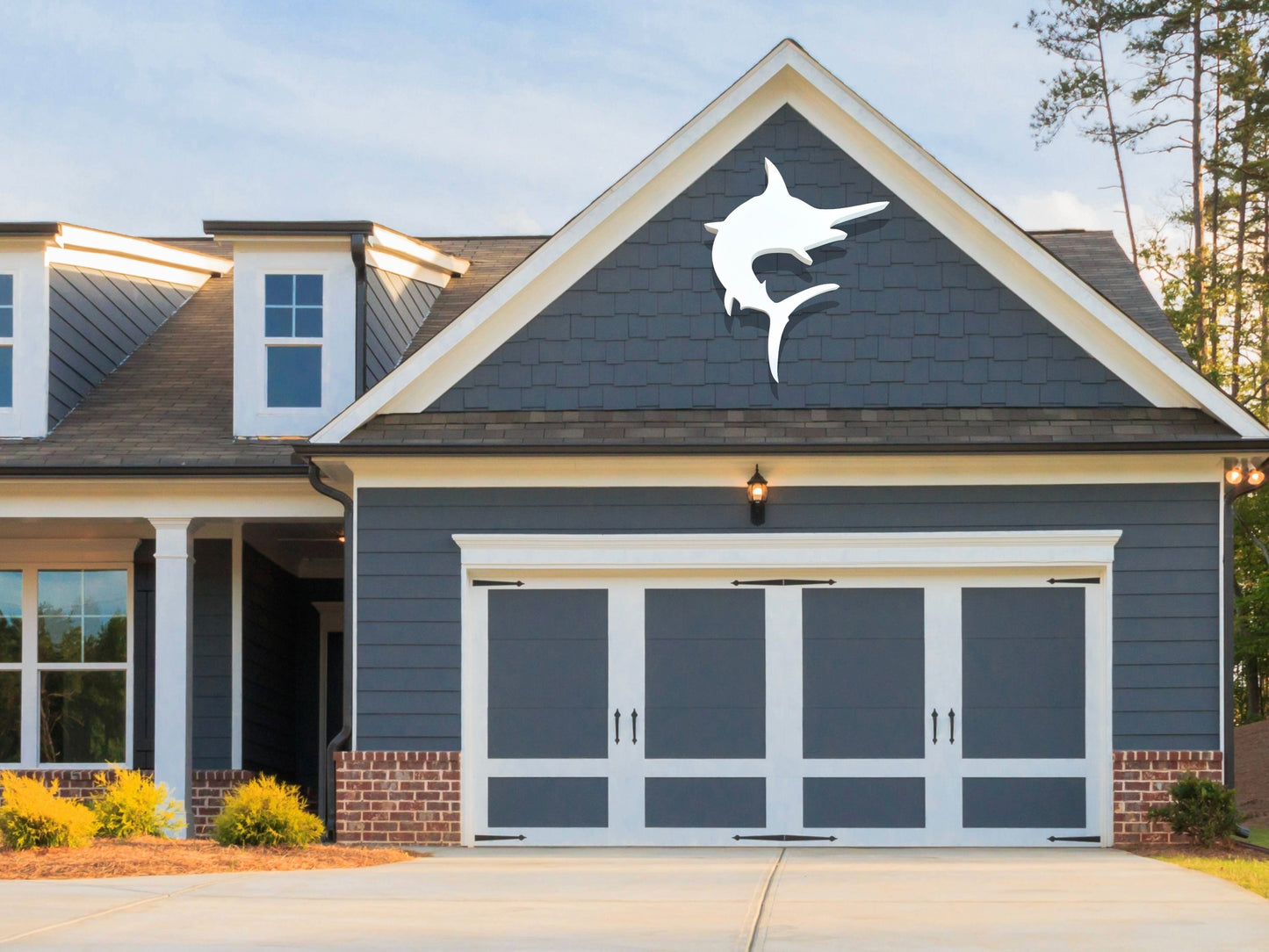 Weatherproof Marlin Fish Outdoor Wall Art Sign – Coastal Beach House Saltwater Fishing Décor