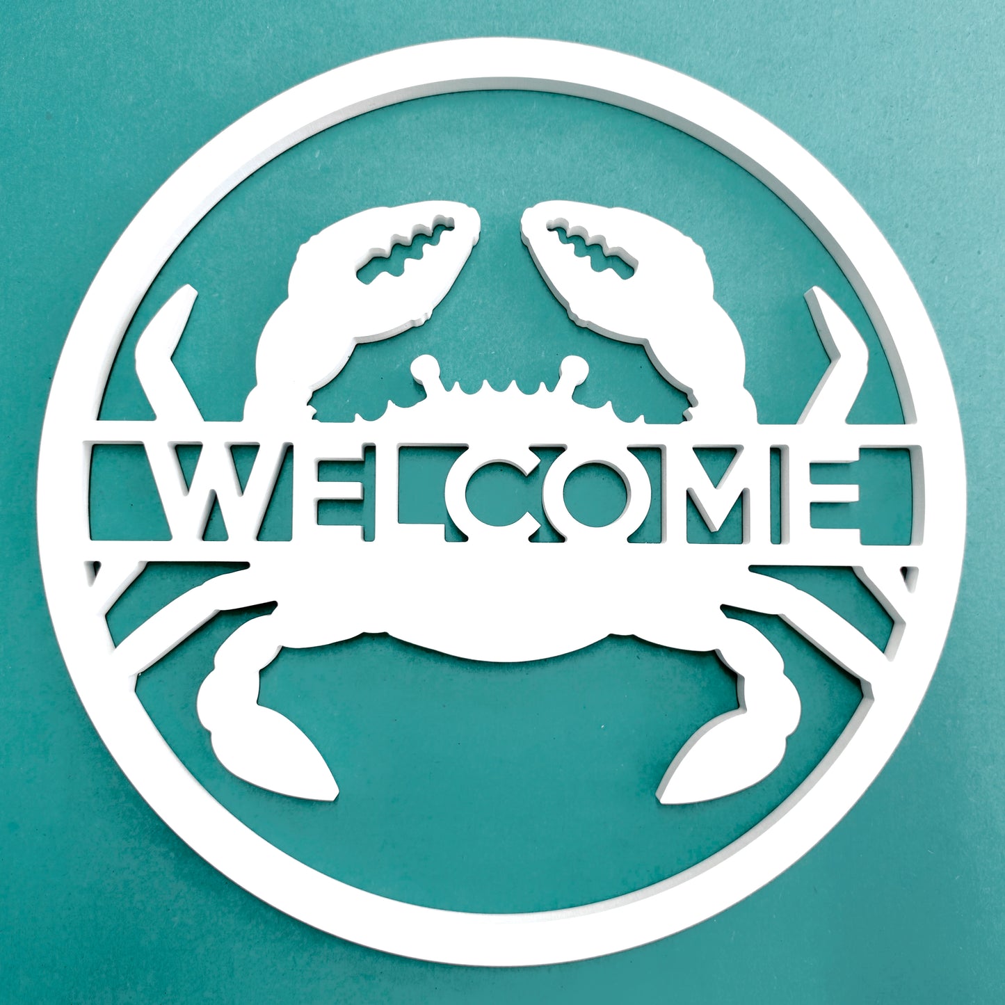 outdoor crab welcome sign, personalized beach house sign