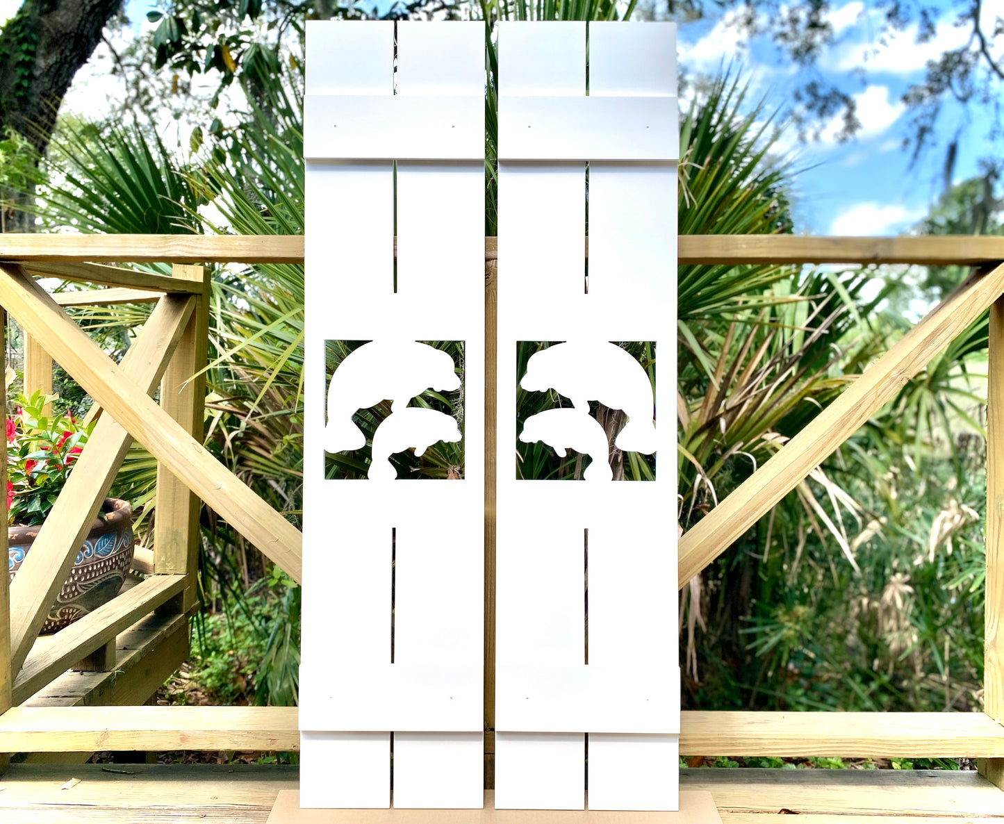 Weatherproof Manatee Window Shutters – Custom Coastal Home River House Exterior Shutters (Sold Individually)