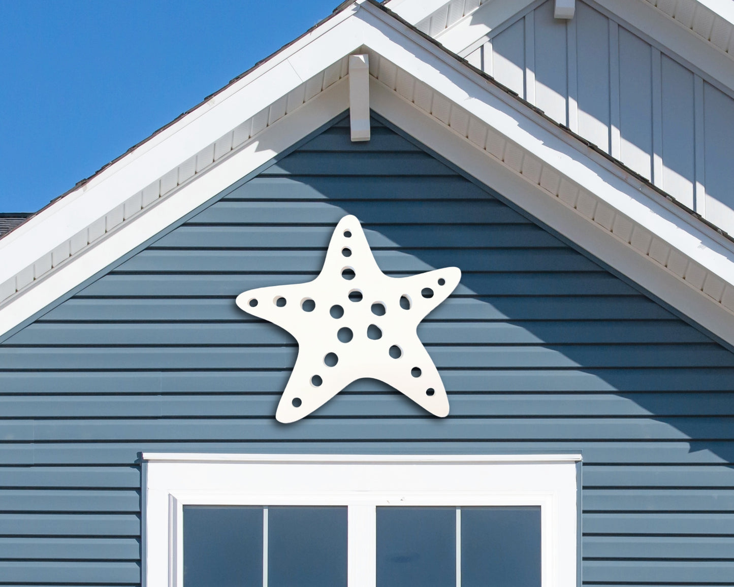 outdoor starfish wall art sign, exterior beach house coastal home decor