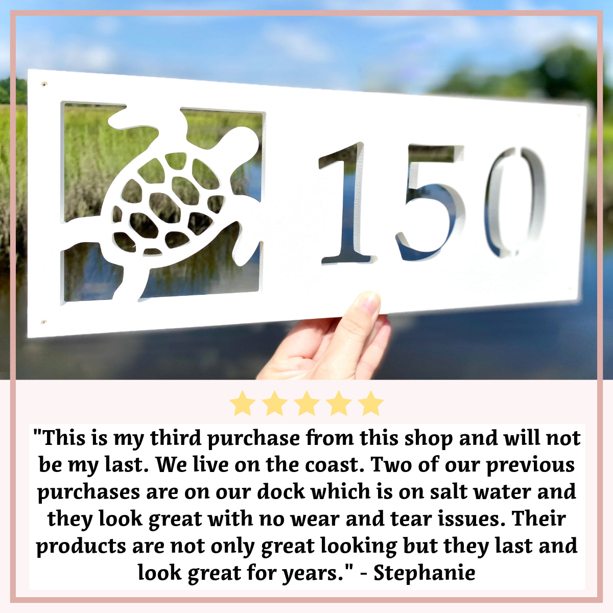 Weatherproof Seashell Address Sign for Beach House, House Numbers for Outdoor Coastal Home Decor