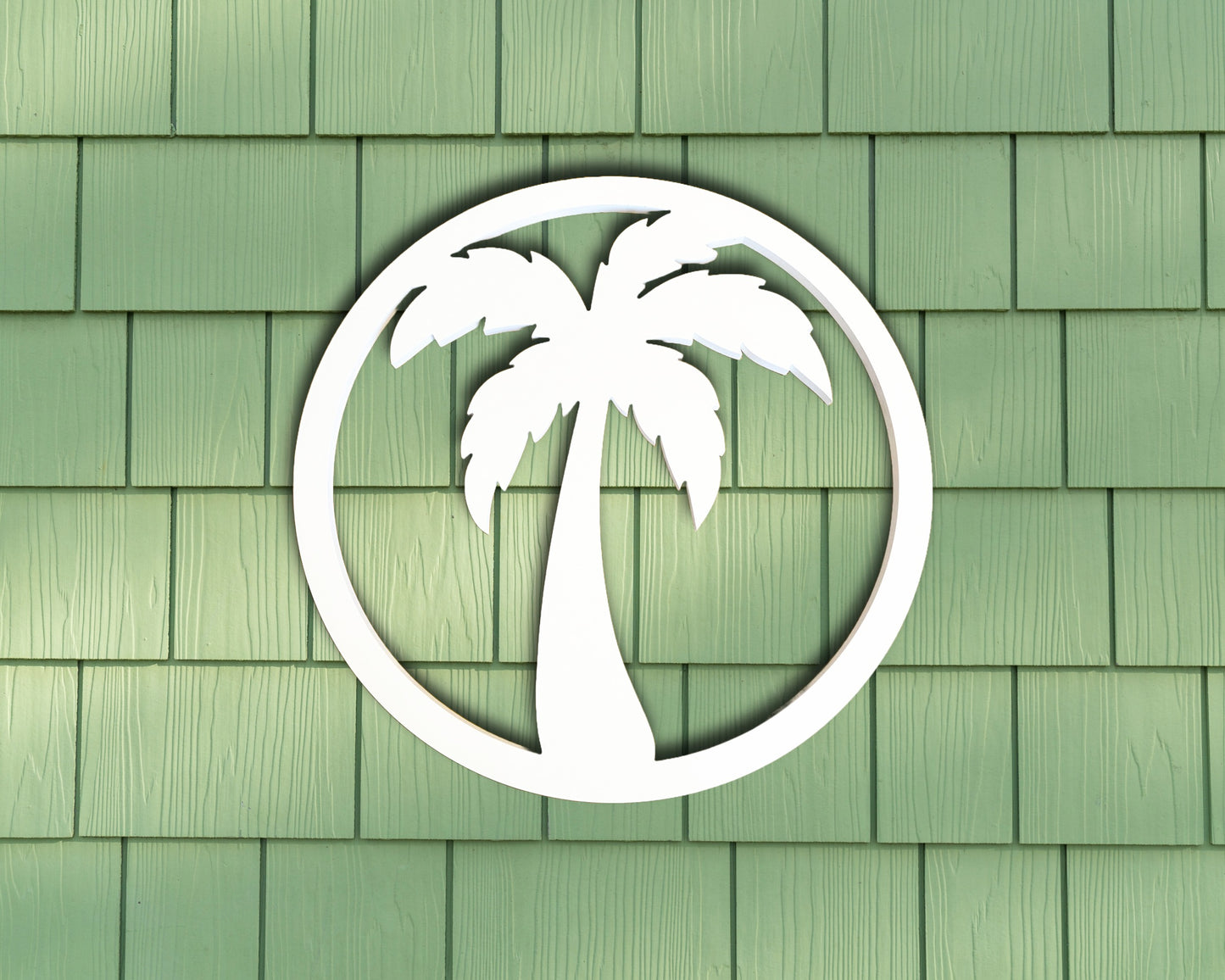 Tropical Palm Tree Outdoor Wall Art Sign – Weatherproof Coastal Beach House Decor