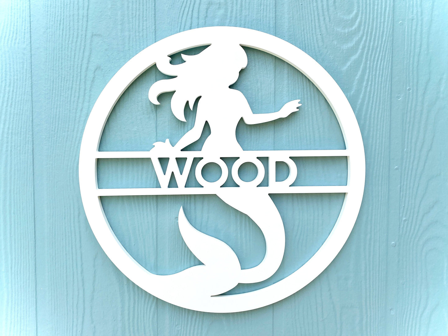 Mermaid Name Sign, Mermaid Front Door Hanger, Weatherproof Coastal Beach House Decor, Exterior Mermaid Home Decor, Mermaid Nursery