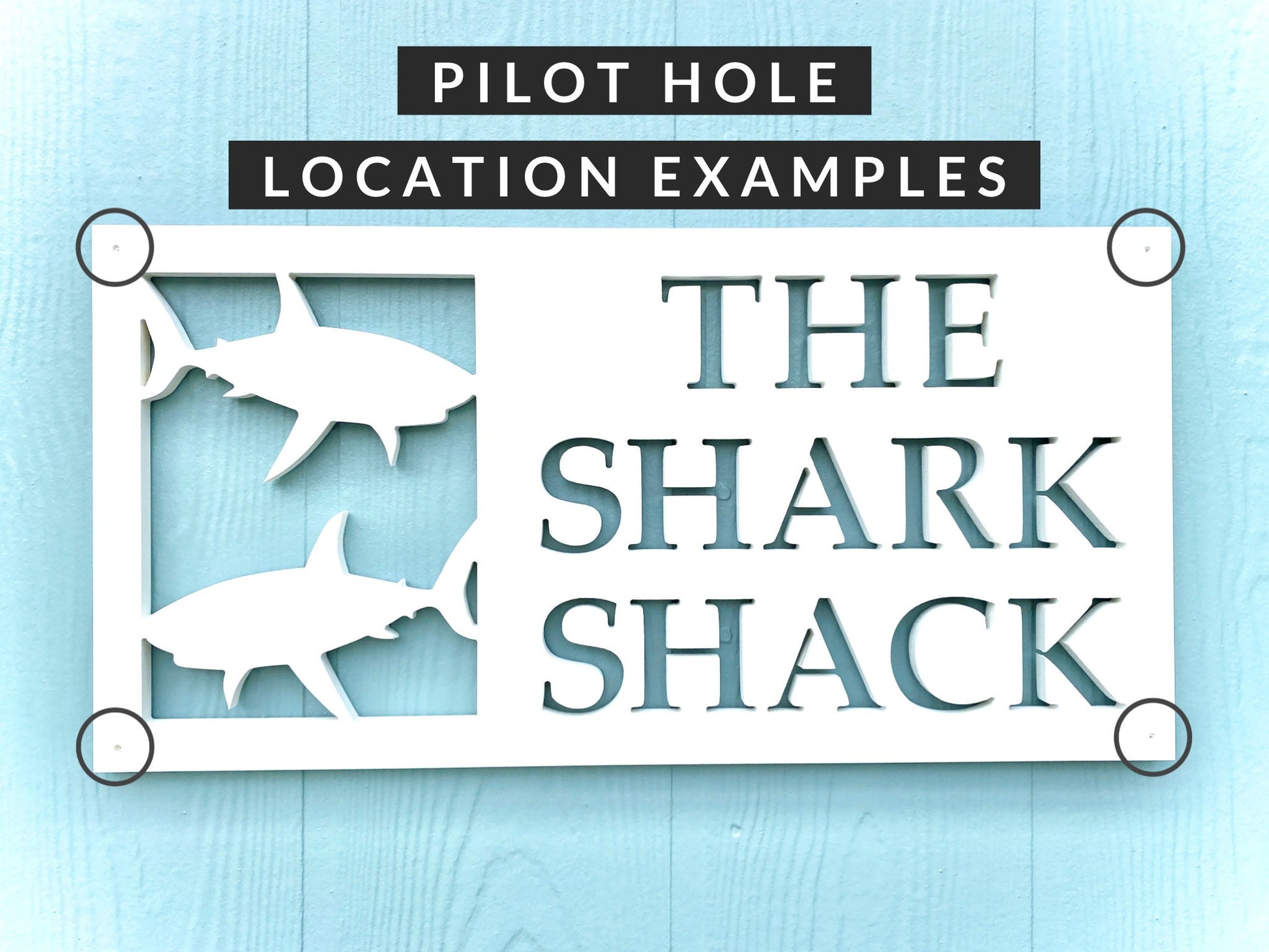 Custom Shark House Sign, Weatherproof Personalized Home Name, Coastal Beach House Decor, Outdoor Exterior PVC Sign