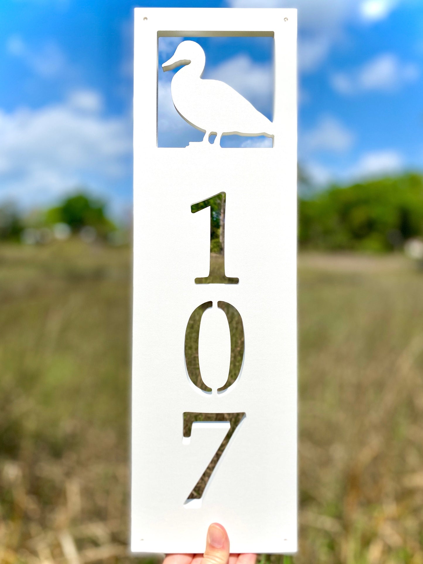 Vertical Duck Address Sign, Weatherproof PVC House Numbers, Duck Address Plaque, Exterior Home Decor, Lake House Address Sign