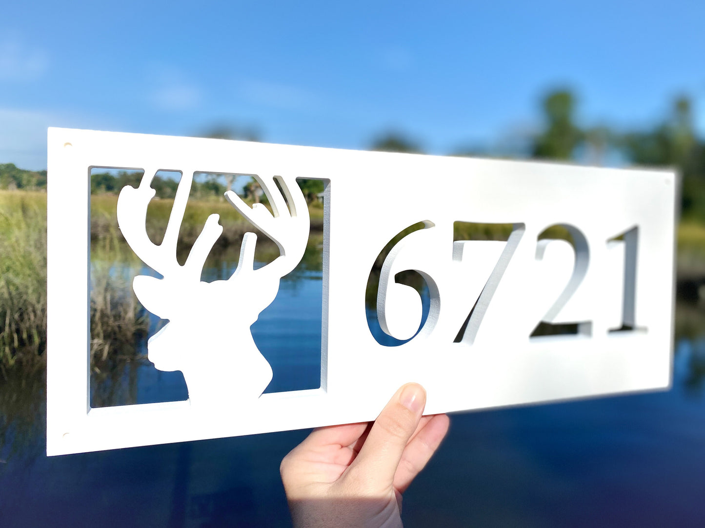 Deer Antlers Address Sign, Horizontal House Numbers, Mountain Address Plaque, Buck Antlers, Rustic Farmhouse Home Decor, Hunting Cabin Decor