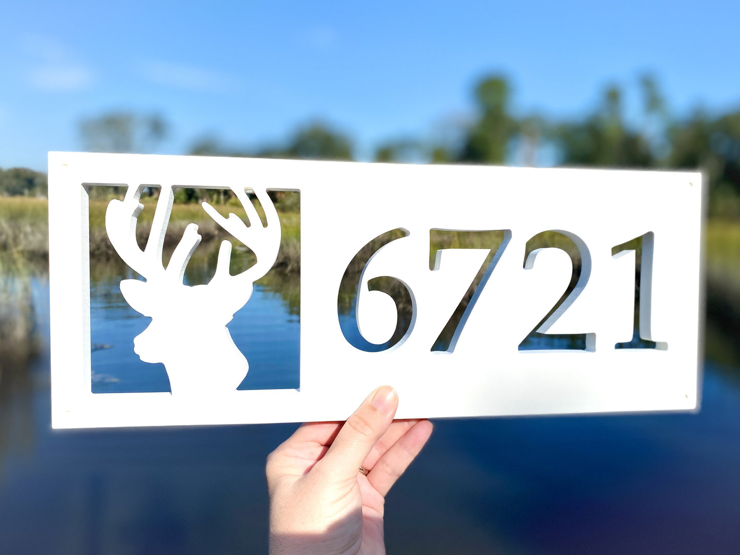 Deer Antlers Address Sign, Horizontal House Numbers, Mountain Address Plaque, Buck Antlers, Rustic Farmhouse Home Decor, Hunting Cabin Decor