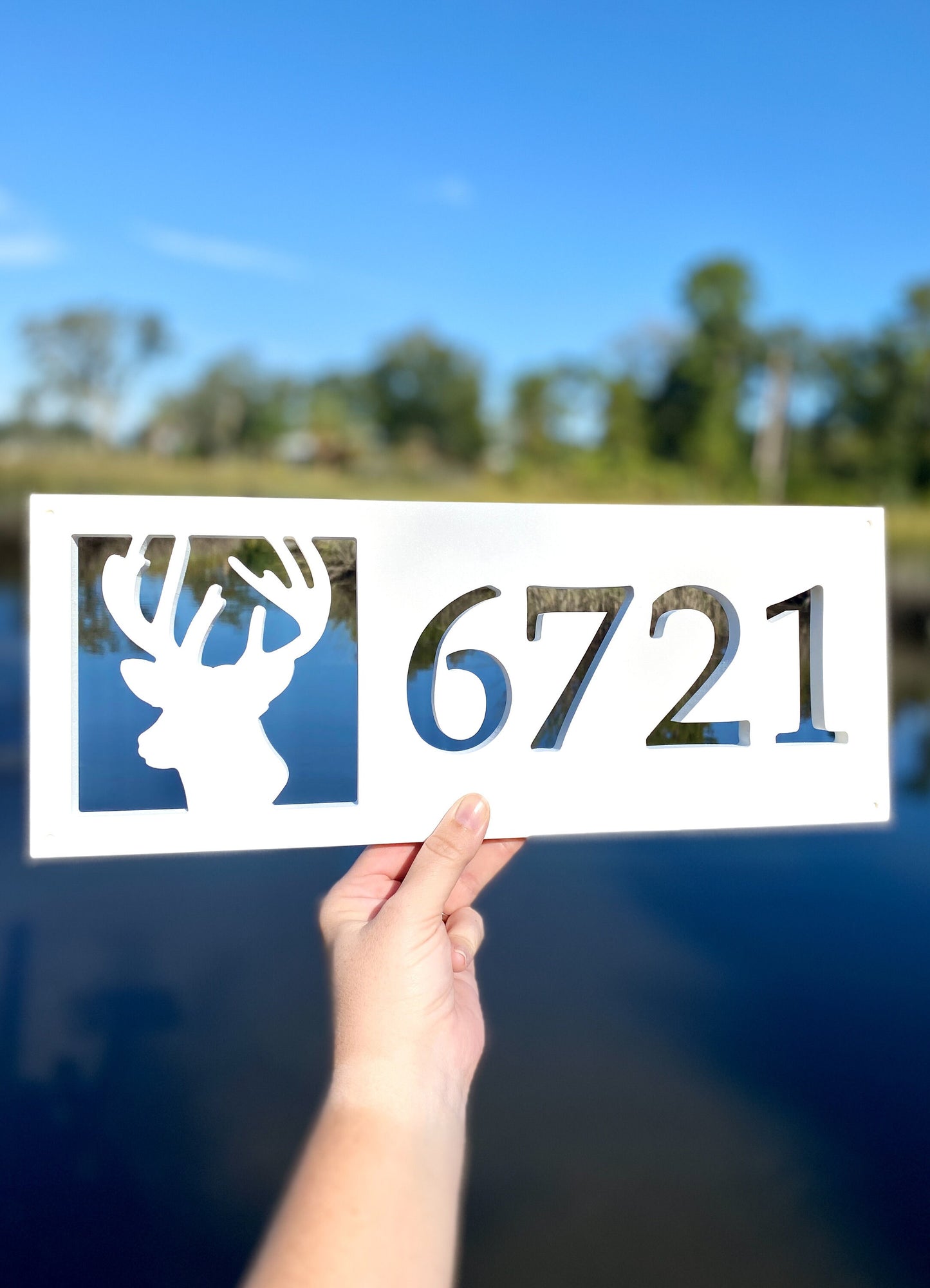 Deer Antlers Address Sign, Horizontal House Numbers, Mountain Address Plaque, Buck Antlers, Rustic Farmhouse Home Decor, Hunting Cabin Decor