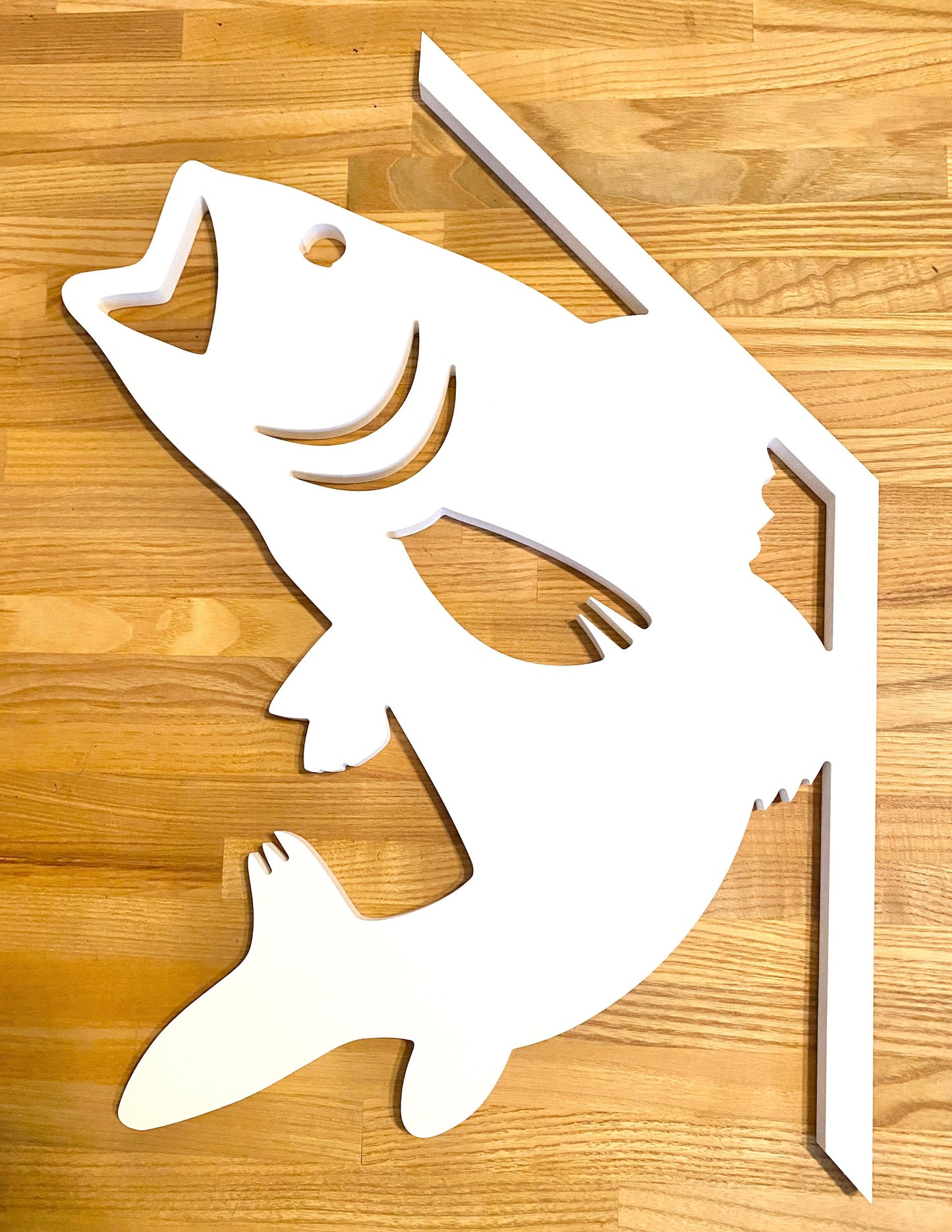 Bass Fish Mailbox Bracket for 45 Degrees Angle Post, Bass Fishing Mailbox Decor, Weatherproof PVC Sign, River Home Decor, Lake House Decor