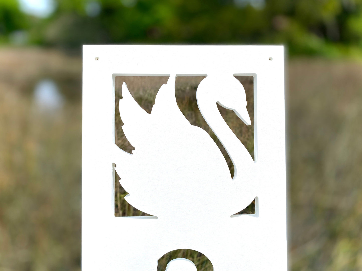Vertical Swan Address Sign, Weatherproof PVC House Numbers, Bird Address Plaque, Exterior Home Decor, Lake House Address Sign
