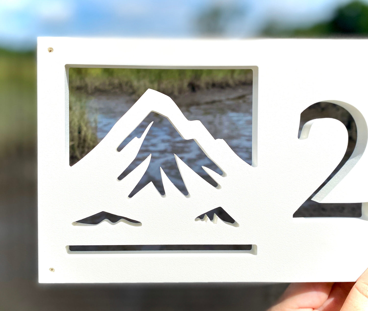 Mountain Address Sign, Weatherproof PVC Horizontal House Numbers, Mountain House Sign, Modern Cabin Decor, Mountains Address Plaque