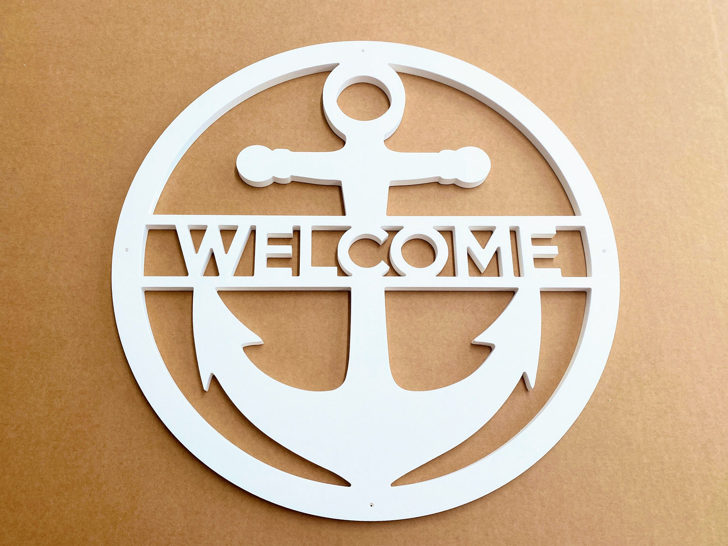 Weatherproof Anchor Door Hanger, Nautical Exterior Welcome Sign, Outdoor Coastal Home Beach House Decor, Last Name Front Door Hanger
