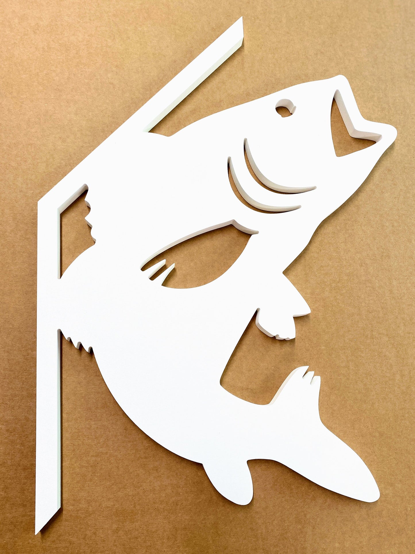 Bass Fish Mailbox Bracket for 45 Degrees Angle Post, Bass Fishing Mailbox Decor, Weatherproof PVC Sign, River Home Decor, Lake House Decor