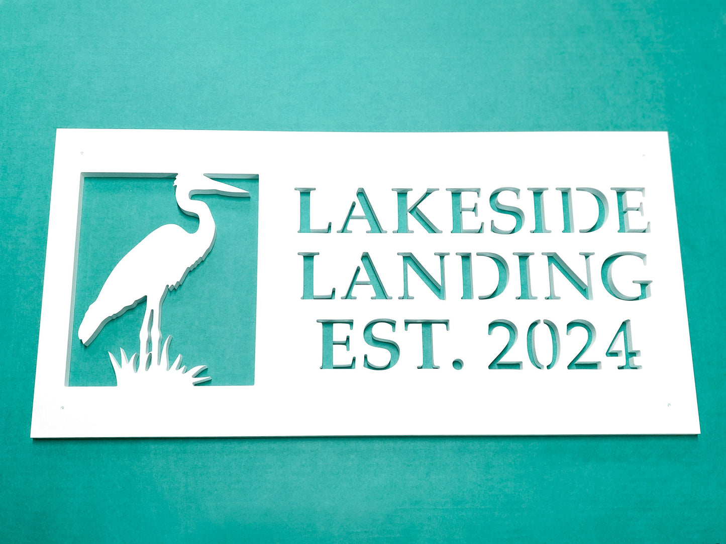 Custom Heron House Name Sign, Weatherproof Personalized Home Name, Coastal Beach House Decor, Outdoor Exterior PVC Sign, Marsh Bird Decor