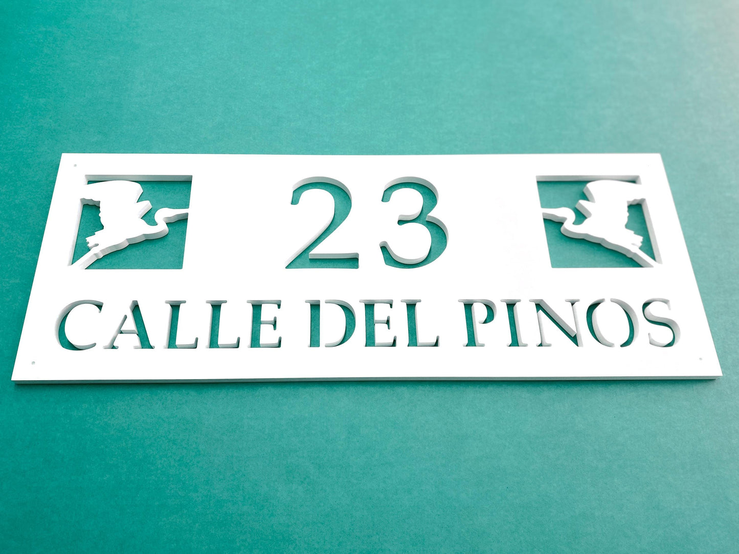 Coastal Address Sign: Heron Birds, Weatherproof PVC Beach House Numbers with Street Name