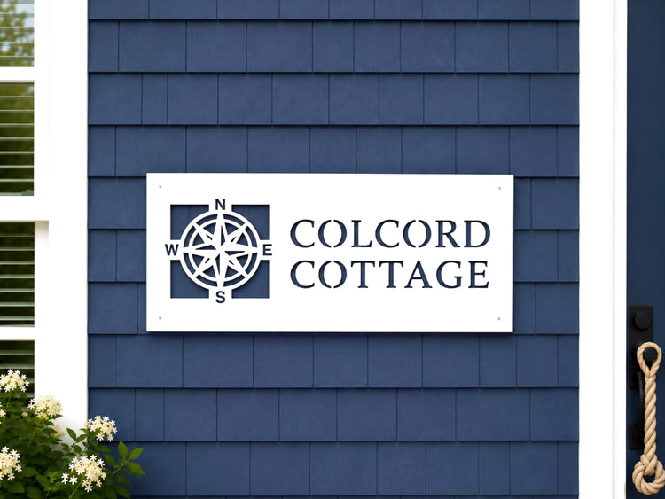 custom outdoor house name sign, weatherproof coastal home name sign, personalized beach house name sign, exterior nautical home sign