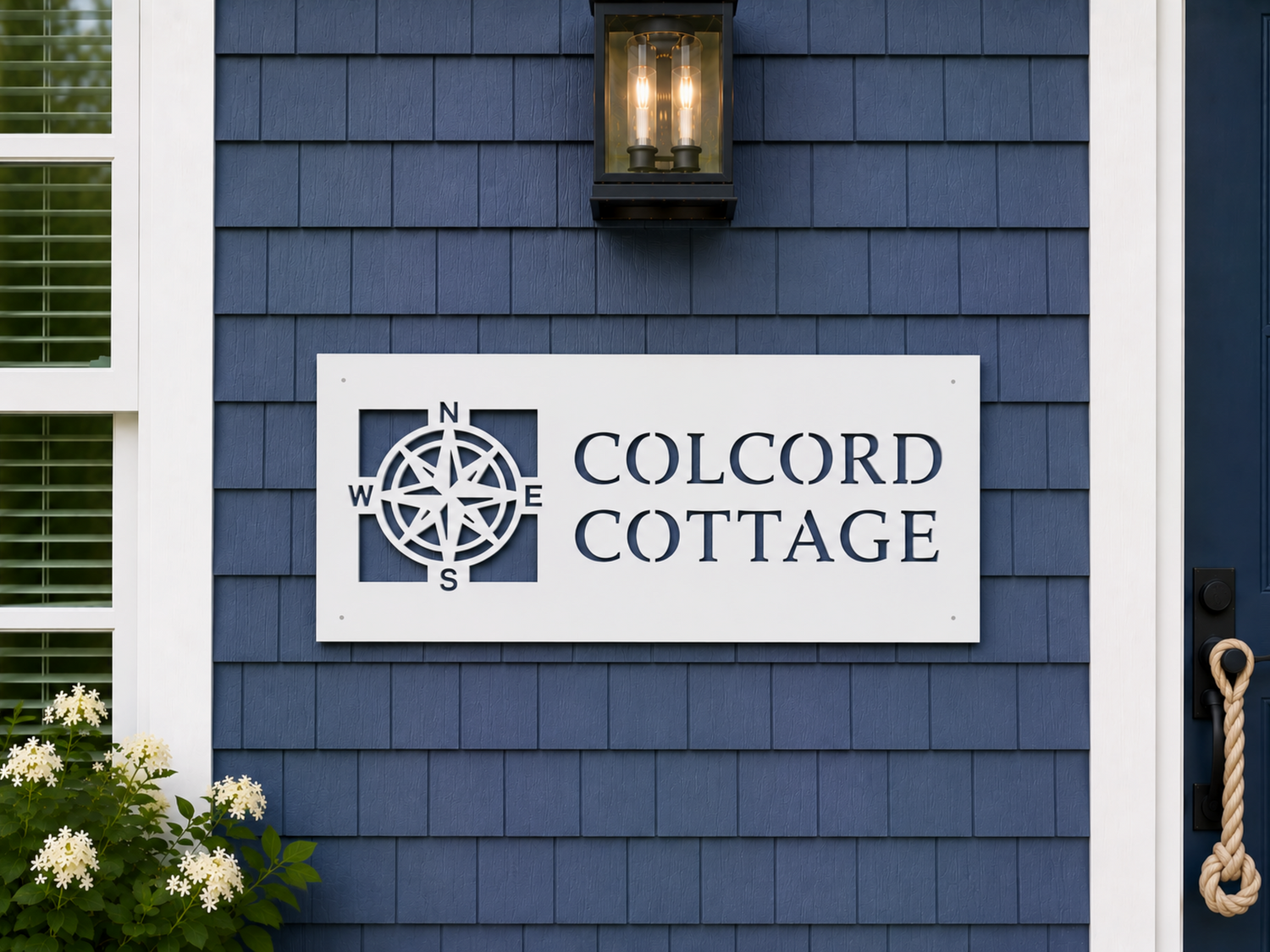 custom outdoor house name sign, weatherproof coastal home name sign, personalized beach house name sign