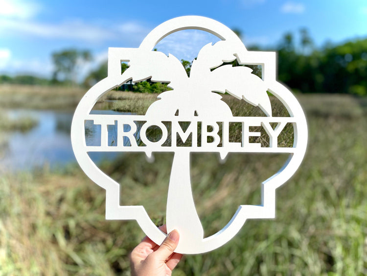 weatherproof palm tree front door hanger, outdoor coastal beach house decor