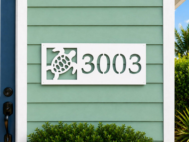 coastal house numbers, beach house address sign, nautical address plaque, personalized outdoor weatherproof PVC sign