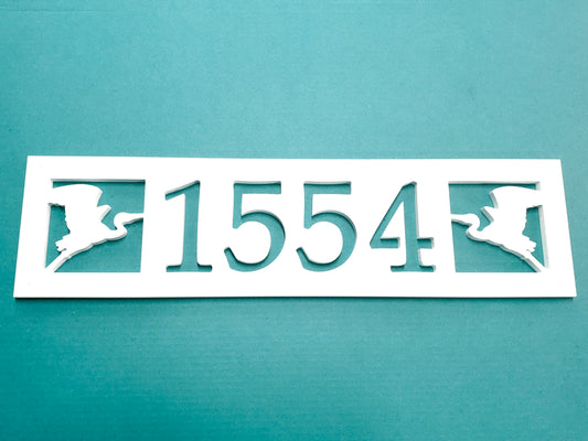 Weatherproof Double Egret Heron Bird Address Sign for Coastal Beach House Lake House or River Home, Custom House Numbers for Outdoor Home Decor, Housewarming Gift for New Homeowner