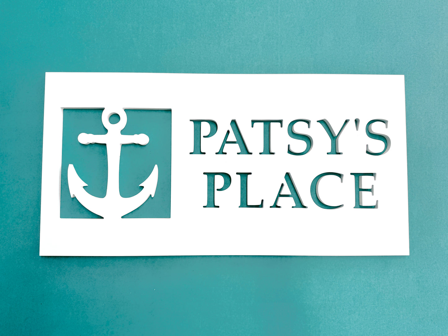 Weatherproof Nautical Anchor Custom House Name Sign, Personalized Home Name Sign for Beach House or Coastal Home, Vacation Rental Property Sign
