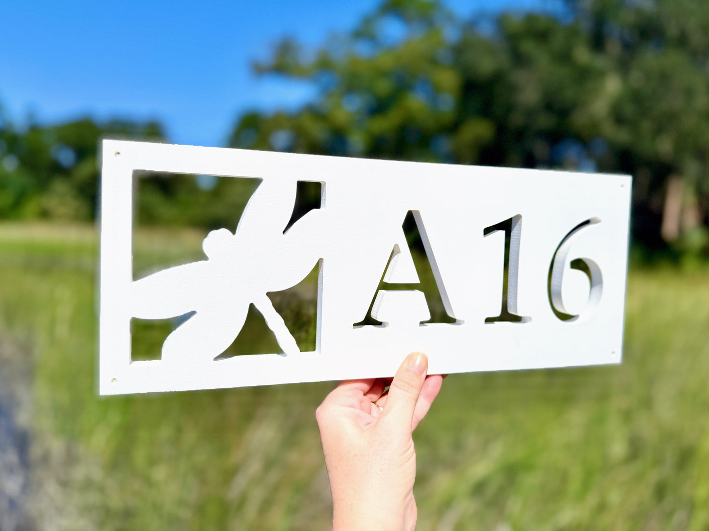 Weatherproof Dragonfly Address Sign, House Numbers for Lake House or River Home, Exterior Coastal Home Decor