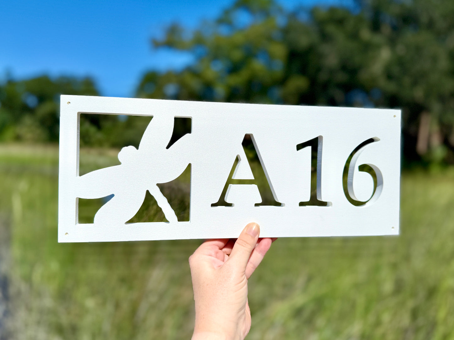 Weatherproof Dragonfly Address Sign, House Numbers for Lake House or River Home, Exterior Coastal Home Decor