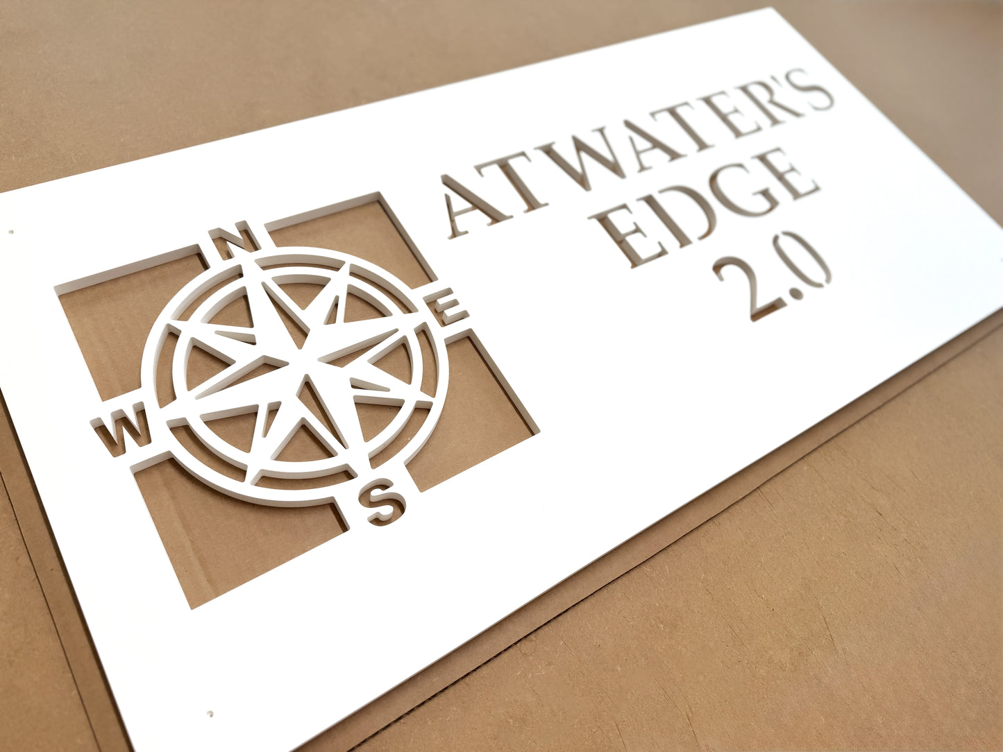 Nautical Compass Rose Custom House Name Sign, Outdoor Personalized Home Name Sign for Beach House or Coastal Home, Vacation Rental Property Sign