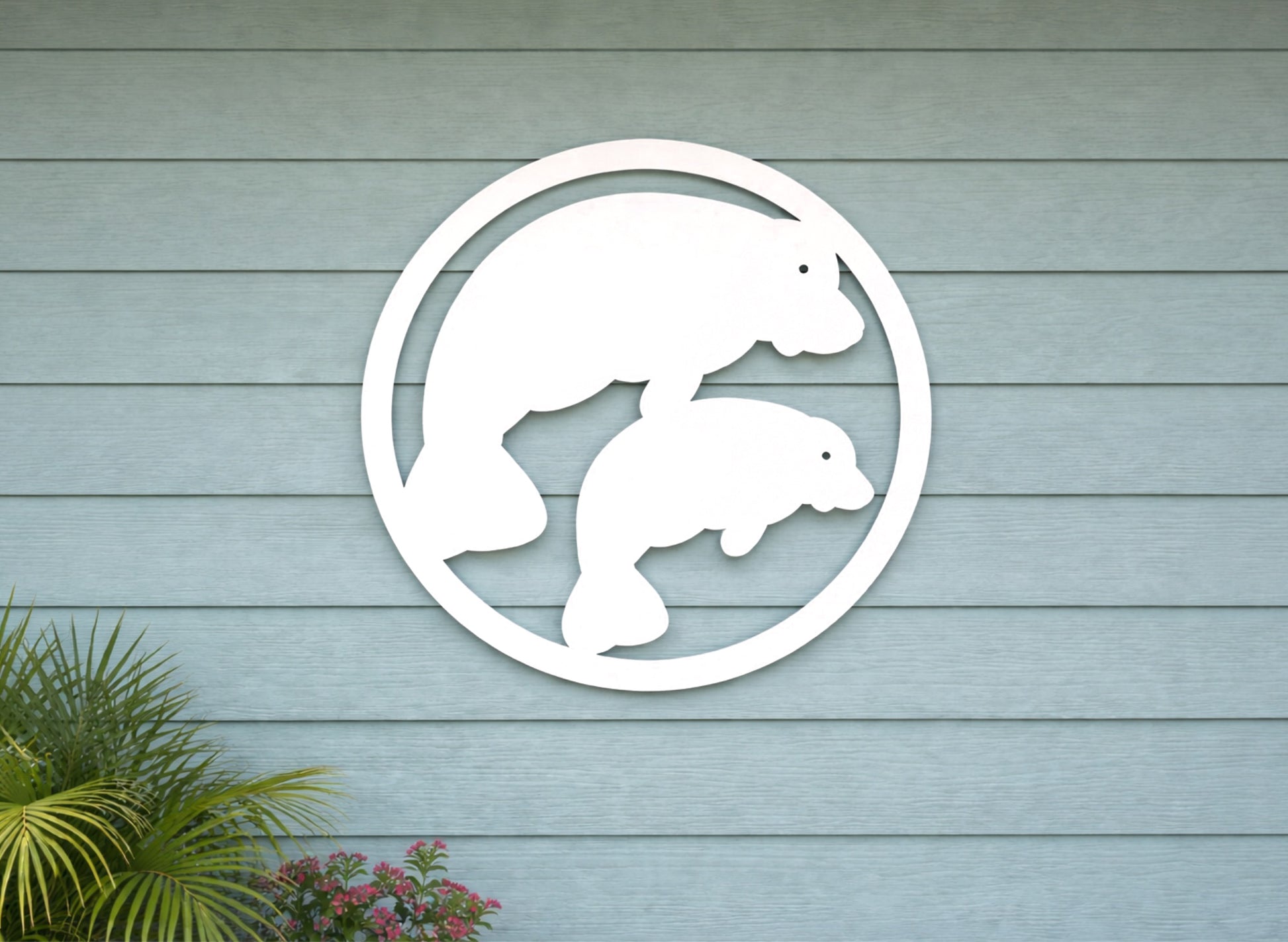 Weatherproof manatee exterior wall art decor 