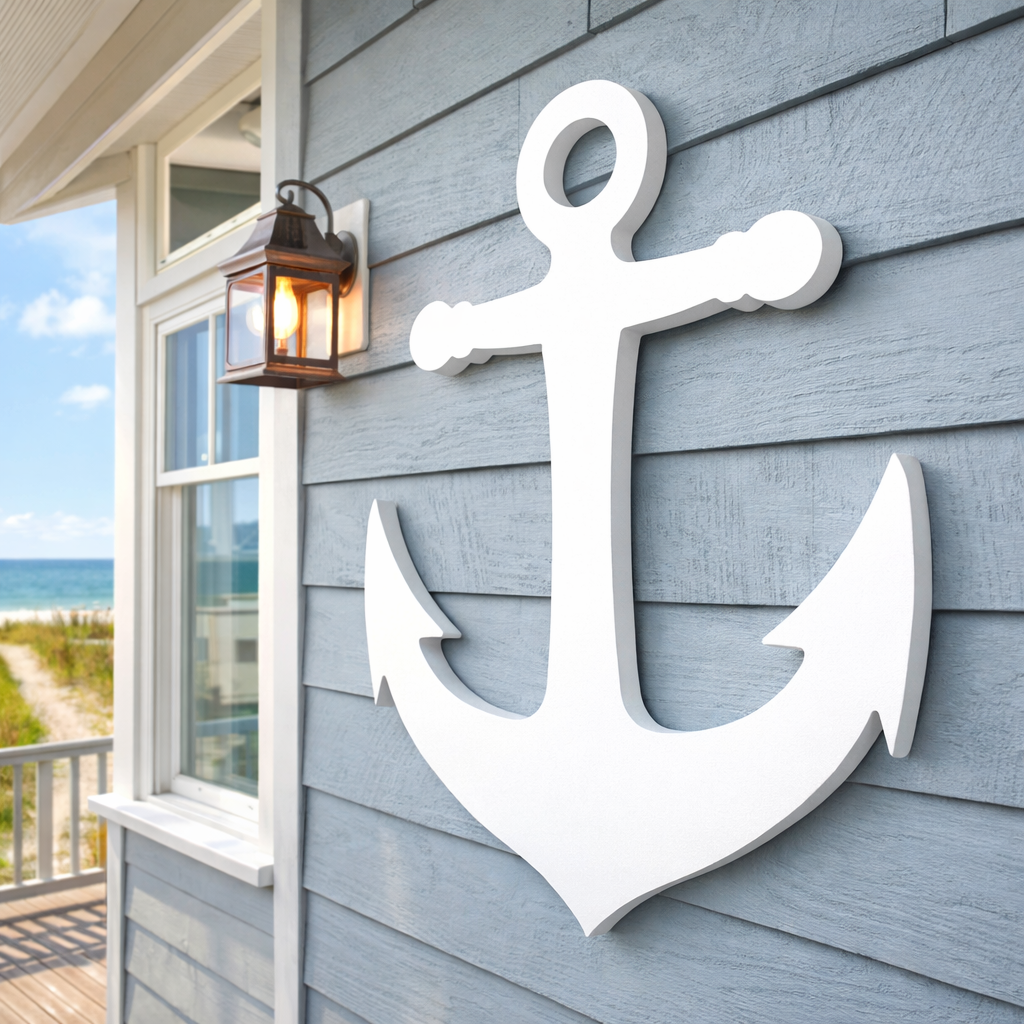 white pvc anchor sign