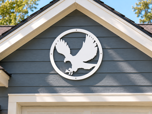 outdoor bald eagle sign made from weatherproof PVC
