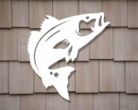 large redfish outdoor wall art sign for beach house, outdoor red drum saltwater fishing art, ocean gable art