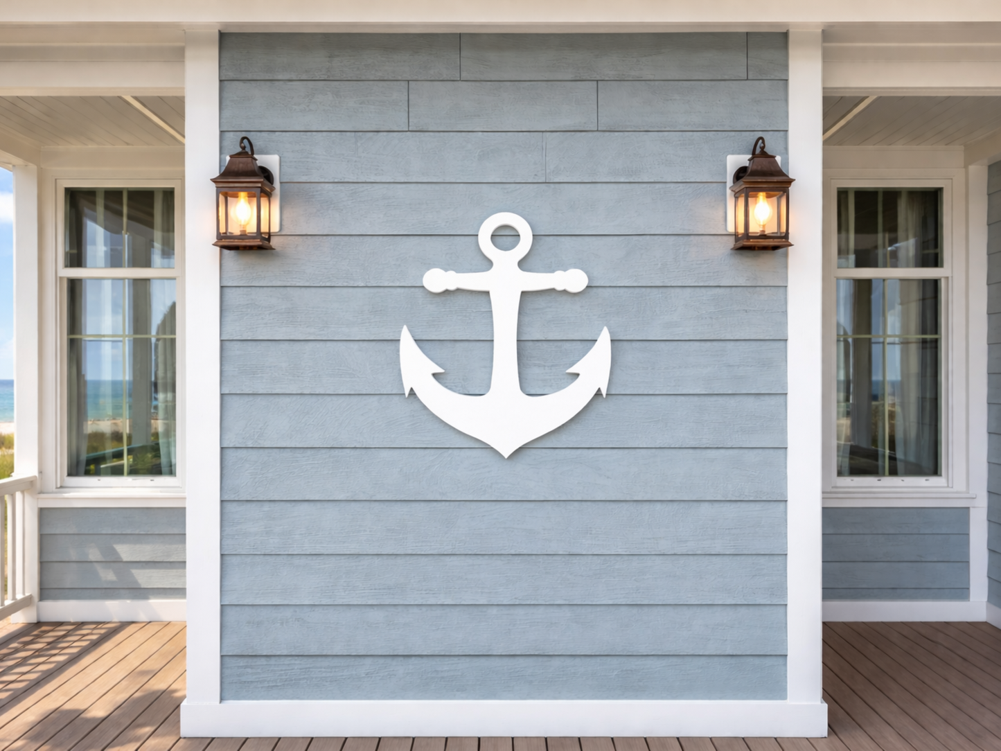 outdoor nautical anchor wall art sign