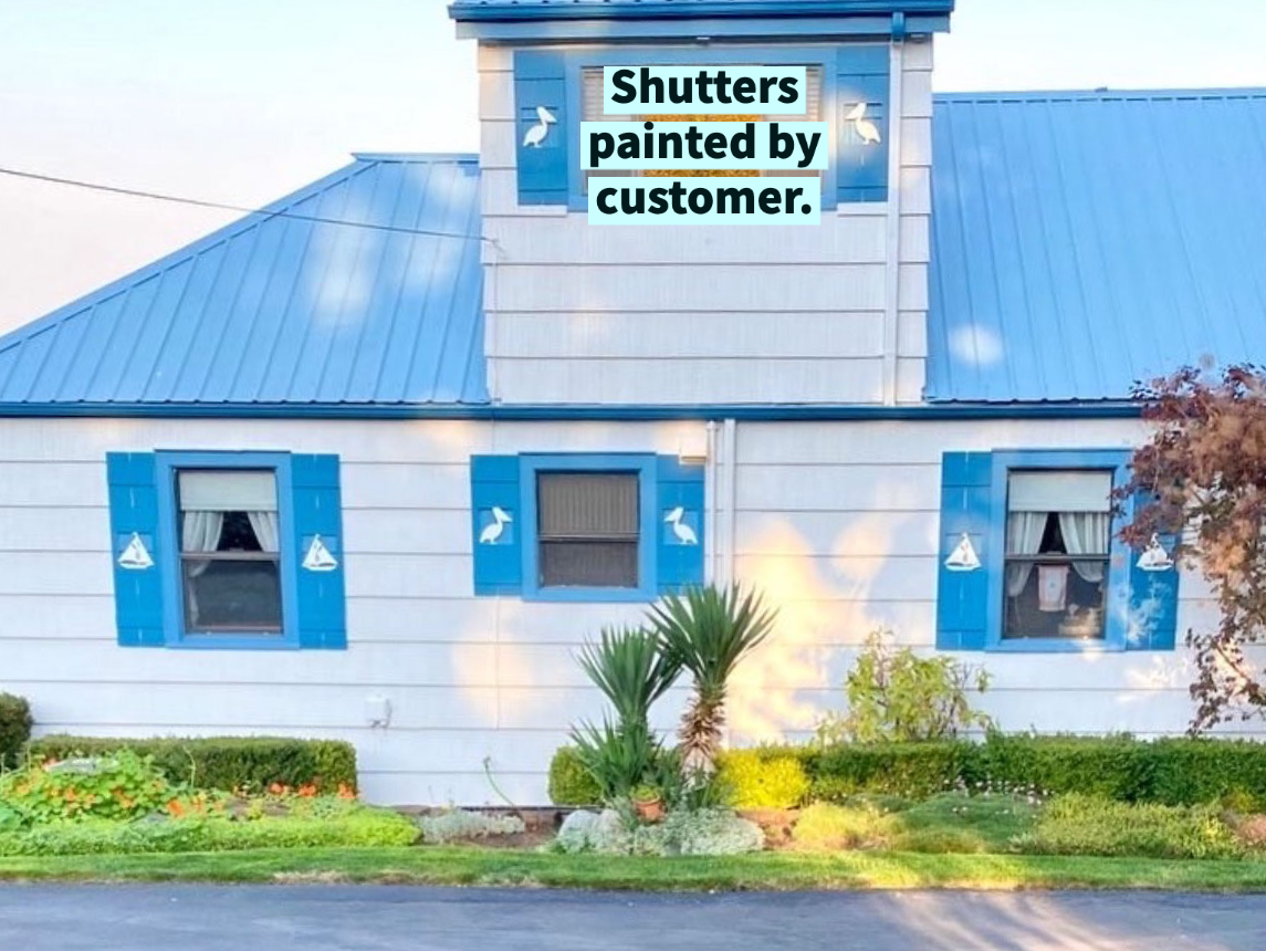 Weatherproof Pelican Bird Window Shutters for Outdoor Beach House or Coastal Home Decor (Standard Shutter Size)