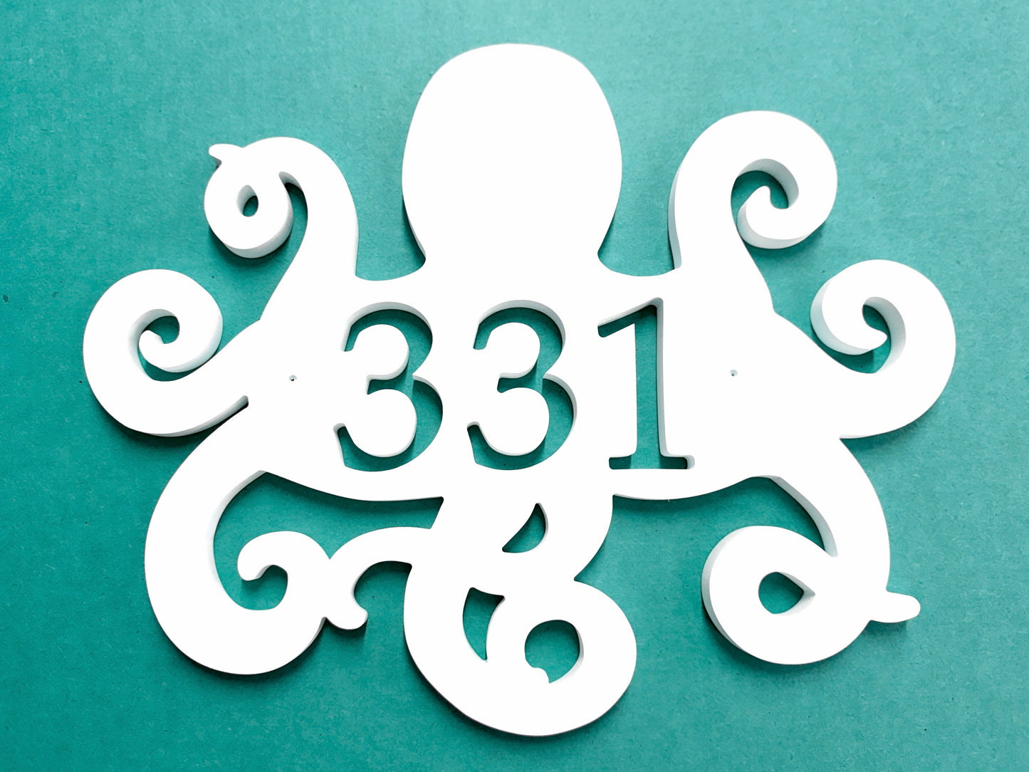Octopus address sign for outdoor nautical beach house decor 