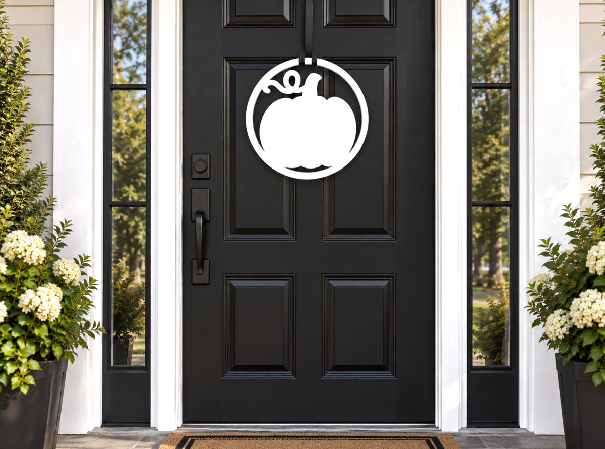 Fall Pumpkin Front Door Hanger - Weatherproof Autumn Decor