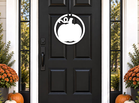 Fall Pumpkin Front Door Hanger - Weatherproof Autumn Decor