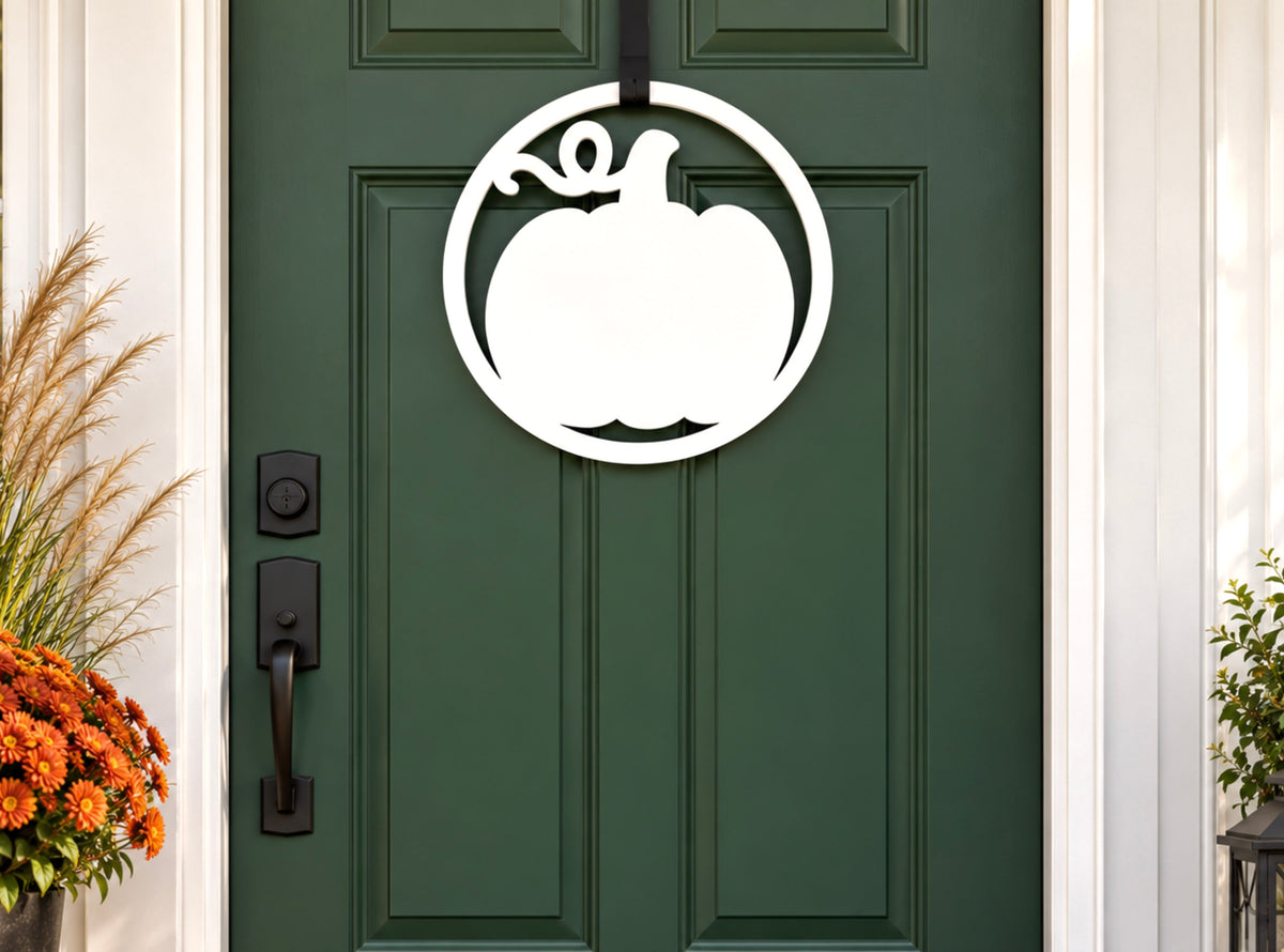 Fall Pumpkin Front Door Hanger - Weatherproof Autumn Decor
