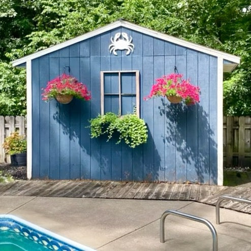 Weatherproof Crab Large Outdoor Wall Art Sign for Beach House or Coastal Home Decor