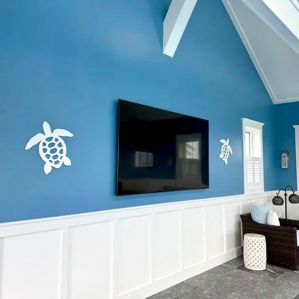 Weatherproof Sea Turtle Large Outdoor Wall Art Sign for Beach House or Coastal Home Decor